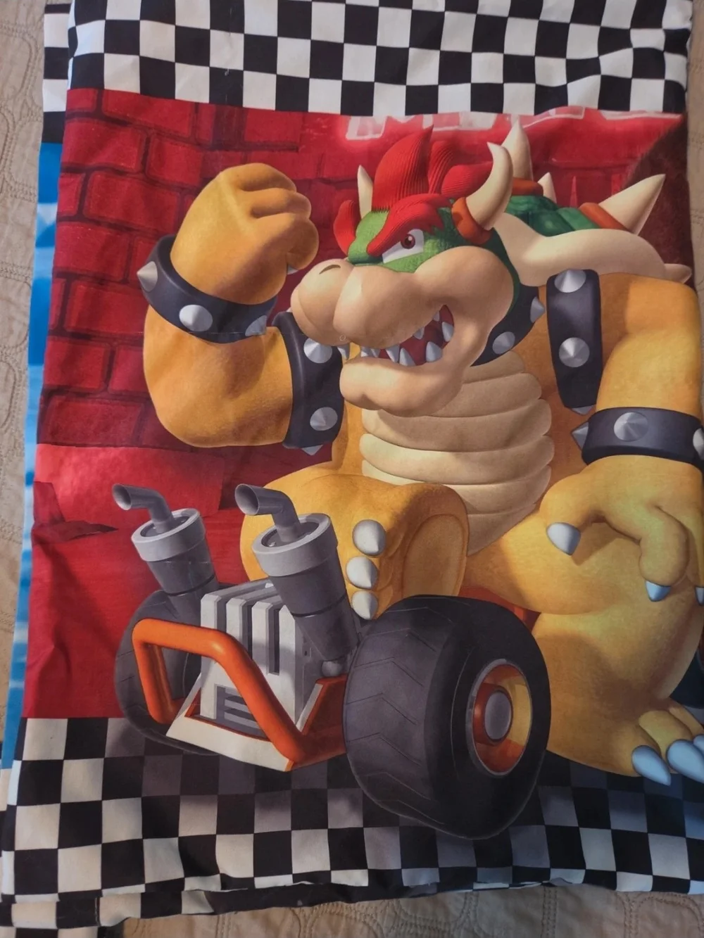 Nintendo Mario Kart Kids Blue Multicolor Comforter SET!